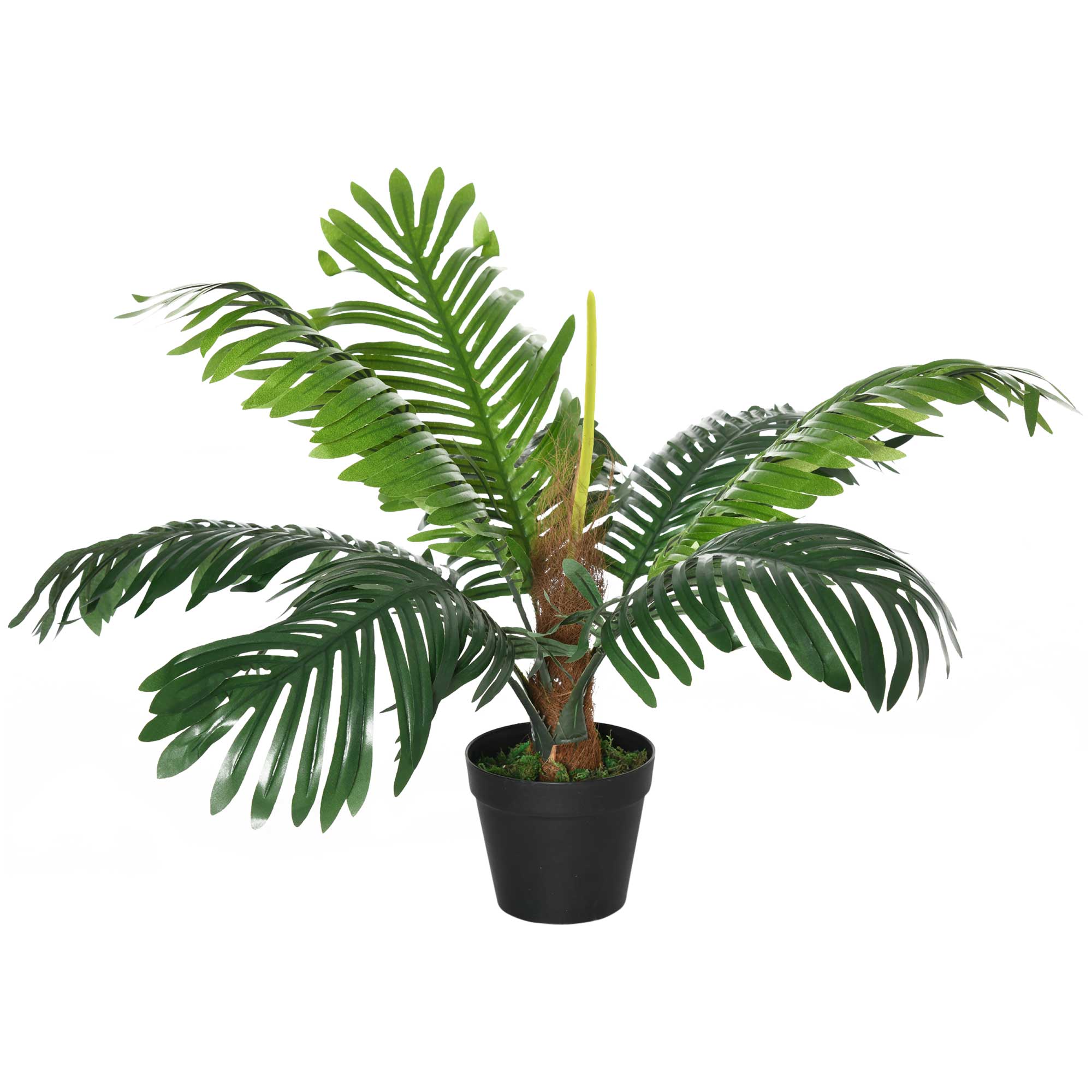 Pianta Artificiale Palma Tropicale H60 cm con Vaso Verde