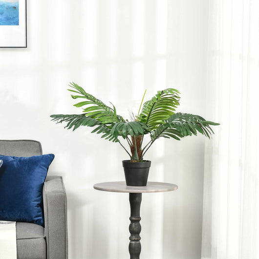 Pianta Artificiale Palma Tropicale H60 cm con Vaso Verde