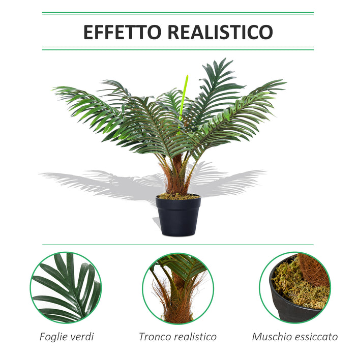 Pianta Artificiale Palma Tropicale H60 cm con Vaso Verde