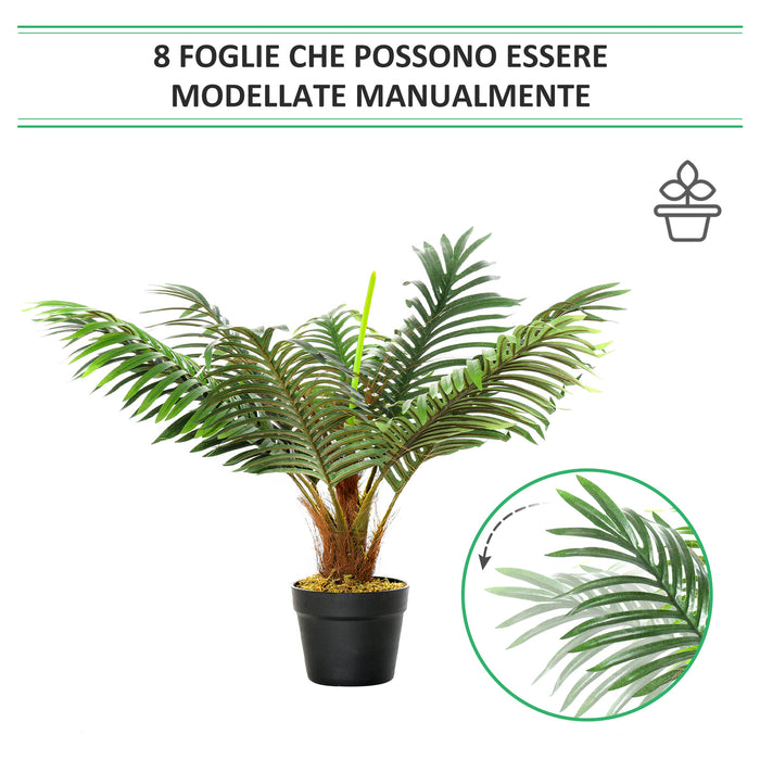 Pianta Artificiale Palma Tropicale H60 cm con Vaso Verde