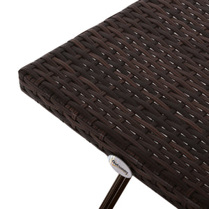 Tavolino Pieghevole da Giardino 40x40x40 cm in Rattan Sintetico Marrone