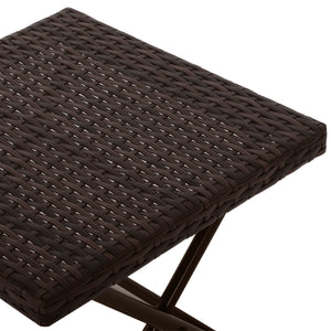 Tavolino Pieghevole da Giardino 40x40x40 cm in Rattan Sintetico Marrone