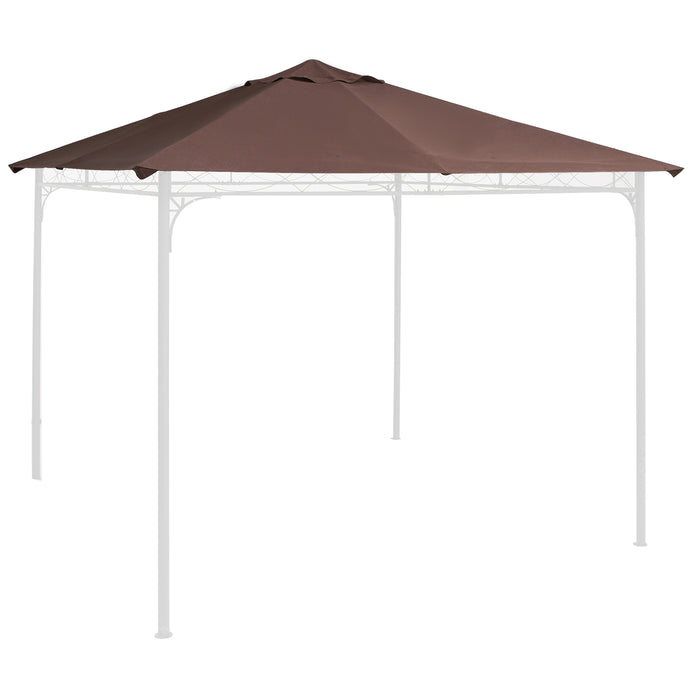 Tetto di Ricambio Gazebo 3x3m in Poliestere Marrone