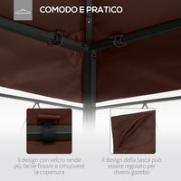 Tetto di Ricambio Gazebo 3x3m in Poliestere Marrone