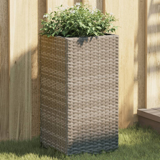 vidaXL Fioriere da Giardino 2 pz Grigie 30x30x60 cm in Polyrattan