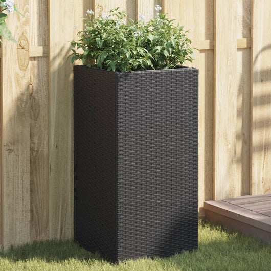 vidaXL Fioriere da Giardino 2 pz Nere 40x40x80 cm in Polyrattan