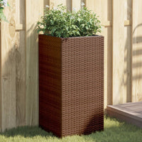 vidaXL Fioriere da Giardino 2 pz Marrone 40x40x80 cm in Polyrattan