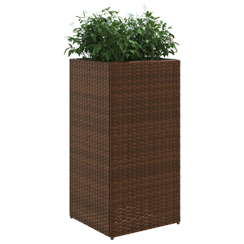 vidaXL Fioriere da Giardino 2 pz Marrone 40x40x80 cm in Polyrattan