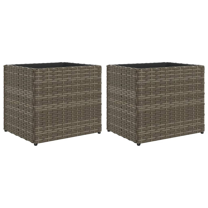 vidaXL Fioriere da Giardino 2 pz Grigie 36x30x32 cm in Polyrattan