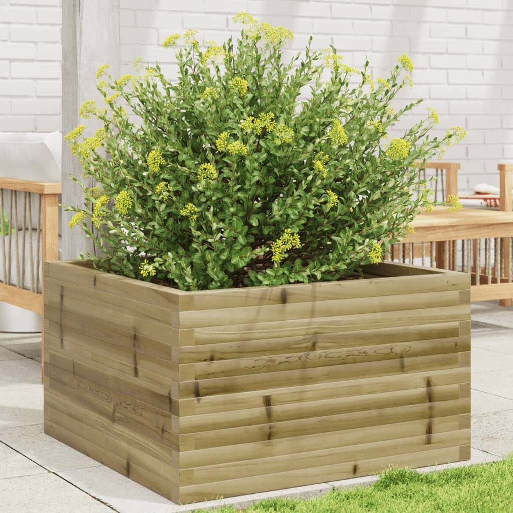 vidaXL Fioriera da Giardino 80x80x46 cm in Legno di Pino Impregnato