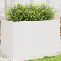 vidaXL Fioriera da Giardino Bianca 110x60x68,5 cm Legno Massello Pino