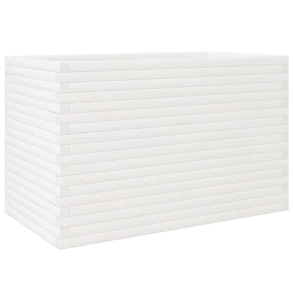 vidaXL Fioriera da Giardino Bianca 110x60x68,5 cm Legno Massello Pino