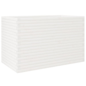 vidaXL Fioriera da Giardino Bianca 110x60x68,5 cm Legno Massello Pino