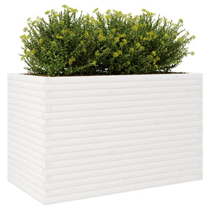 vidaXL Fioriera da Giardino Bianca 110x60x68,5 cm Legno Massello Pino