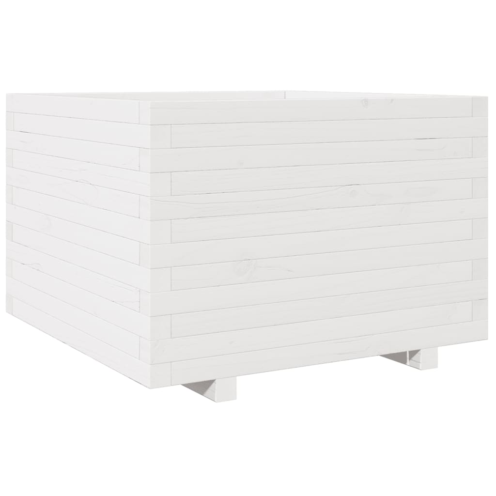 vidaXL Fioriera da Giardino Bianca 70x70x49,5cm Legno Massello di Pino