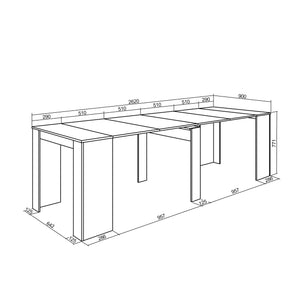 Consolle allungabile, 260, Per 12 persone, Cemento RF 2650