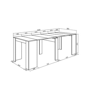 Consolle allungabile, 220, Per 10 persone, Cemento RF 2631