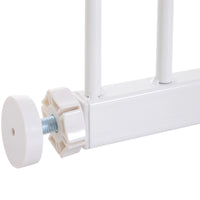 Cancelletto di Sicurezza per Animali Domestici 72-107 cm in Metallo Bianco