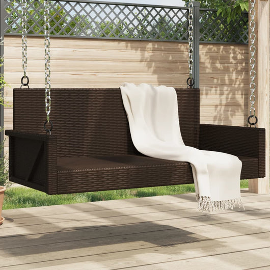 vidaXL Panchina a Dondolo Marrone 119x56x48 cm in Polyrattan