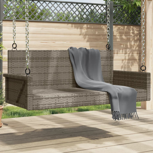 vidaXL Panchina Dondolo Grigia 119x56x48 cm in Polyrattan