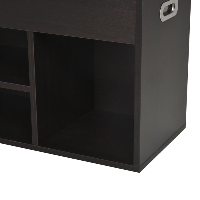 Mobile Scarpiera con Panca Contenitore 80x30x45 cm in Legno Truciolare Noce Scuro