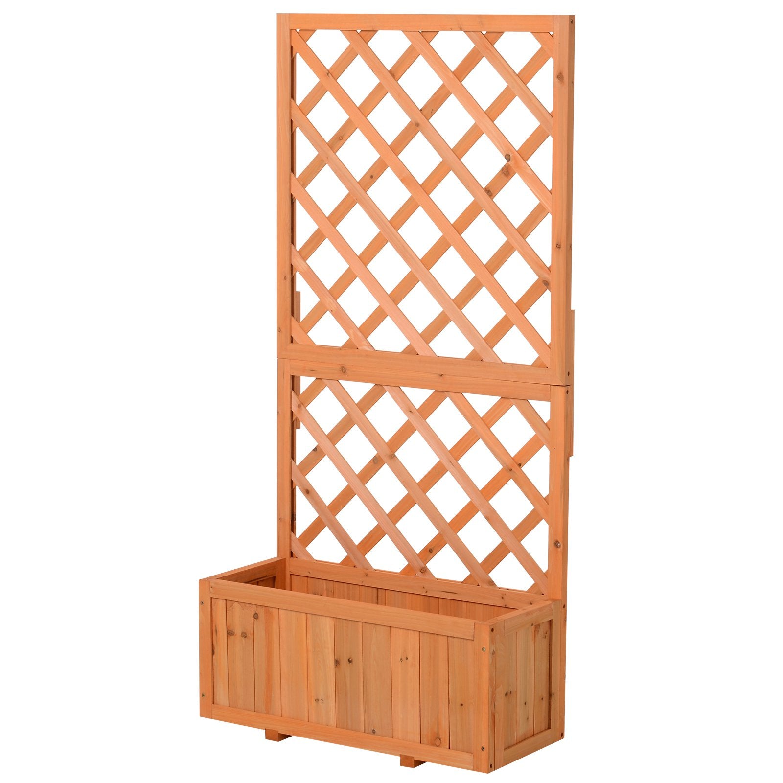 Fioriera da Giardino con Griglia 72,5x31,5x149,5 cm in Legno Arancione