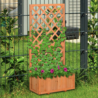 Fioriera da Giardino con Griglia 72,5x31,5x149,5 cm in Legno Arancione