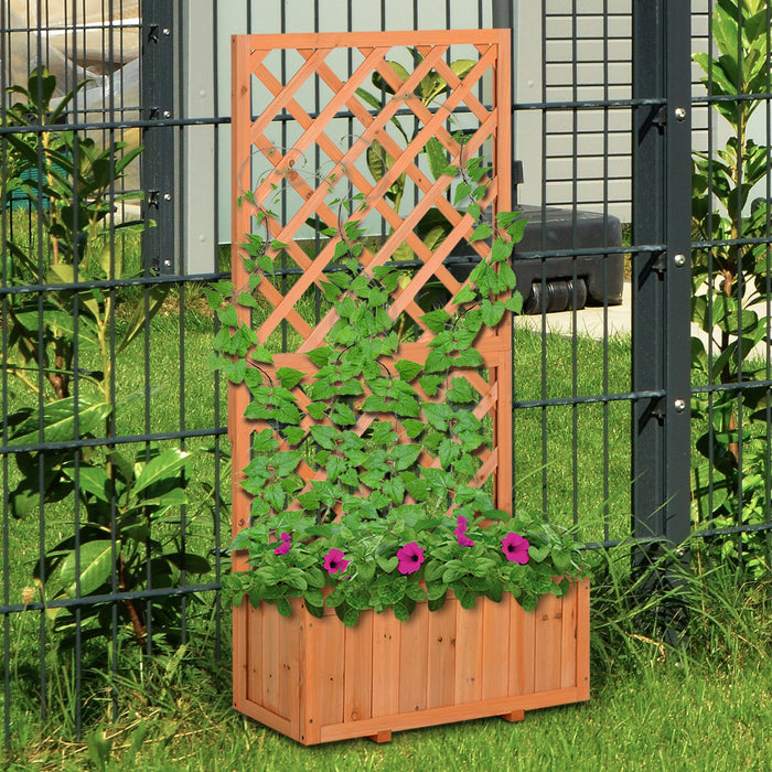 Fioriera da Giardino con Griglia 72,5x31,5x149,5 cm in Legno Arancione