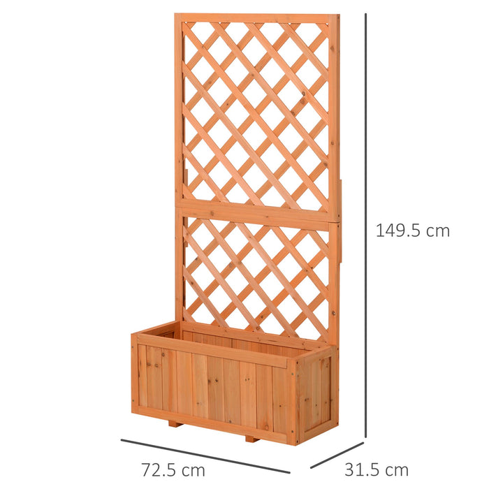 Fioriera da Giardino con Griglia 72,5x31,5x149,5 cm in Legno Arancione