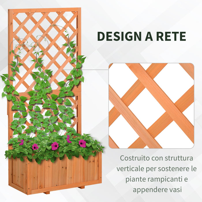 Fioriera da Giardino con Griglia 72,5x31,5x149,5 cm in Legno Arancione