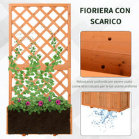 Fioriera da Giardino con Griglia 72,5x31,5x149,5 cm in Legno Arancione