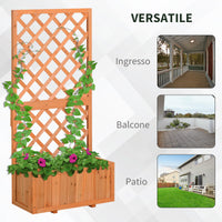 Fioriera da Giardino con Griglia 72,5x31,5x149,5 cm in Legno Arancione