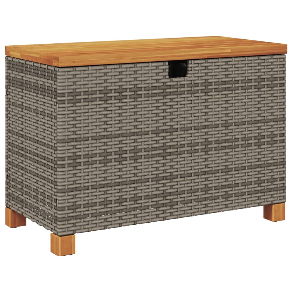 vidaXL Contenitore Giardino Grigio 80x40x48 cm Polyrattan Legno Acacia