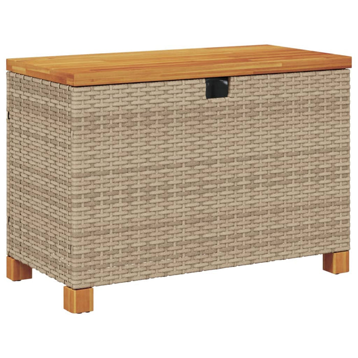 vidaXL Contenitore Giardino Beige 80x40x48cm Polyrattan e Legno Acacia