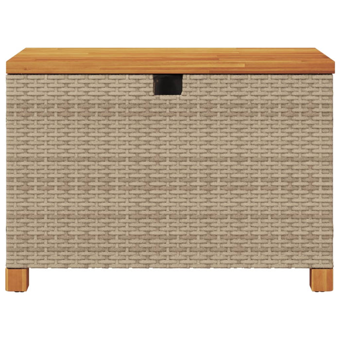 vidaXL Contenitore Giardino Beige 80x40x48cm Polyrattan e Legno Acacia