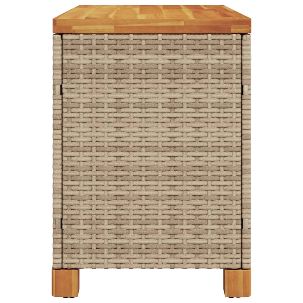 vidaXL Contenitore Giardino Beige 80x40x48cm Polyrattan e Legno Acacia