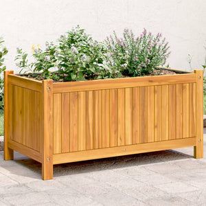 vidaXL Fioriera Giardino con Rivestimento 80x42x40 cm Massello Acacia