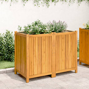 vidaXL Fioriera Giardino con Rivestimento 100x50x75 cm Massello Acacia