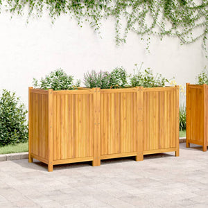 vidaXL Fioriera Giardino con Rivestimento 150x50x75 cm Massello Acacia