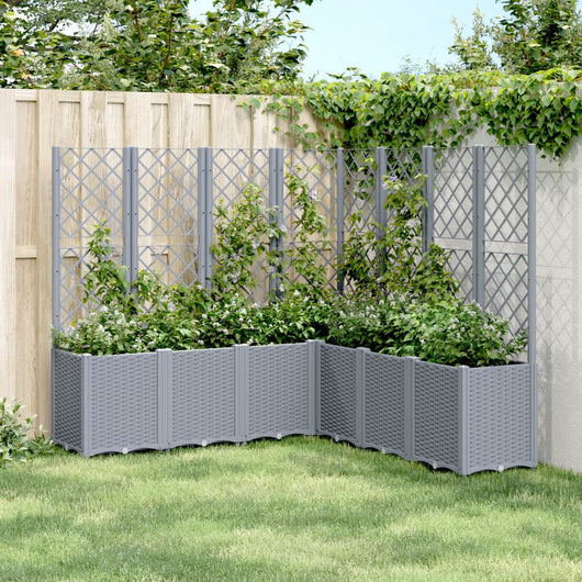 vidaXL Fioriera Giardino con Traliccio Grigio Blu 160x160x140 cm PP