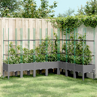 vidaXL Fioriera Giardino con Traliccio Grigio 200x160x142,5 cm PP