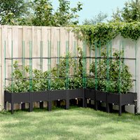 vidaXL Fioriera da Giardino con Traliccio Nera 200x160x142,5 cm in PP