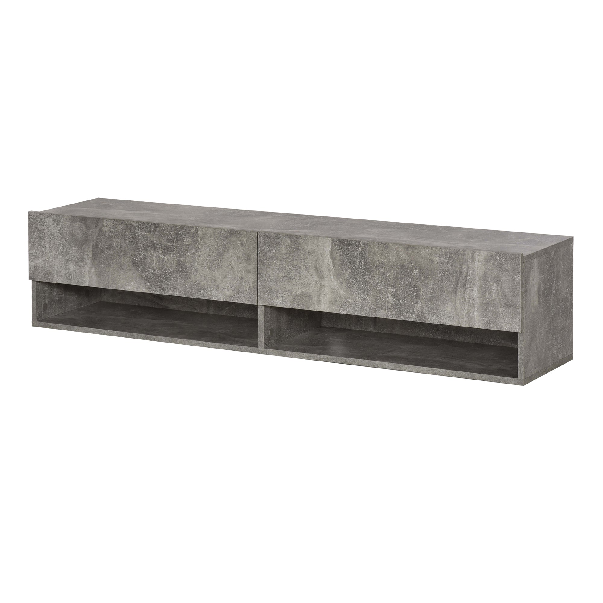 Mobile TV Sospeso 140x32x31 cm in Legno Truciolare Grigio