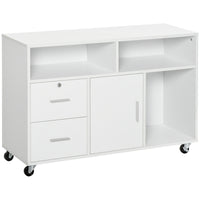 Mobile Porta Stampante con Cassetti 100x35x65 cm in Legno Truciolare Bianco