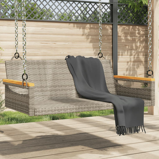 vidaXL Panchina Dondolo Grigia 109x62x40 cm in Polyrattan