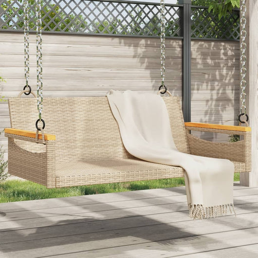 vidaXL Panchina a Dondolo Beige 109x62x40 cm in Polyrattan