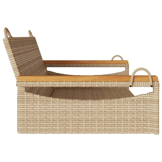 vidaXL Panchina a Dondolo Beige 109x62x40 cm in Polyrattan