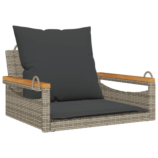 vidaXL Panchina Dondolo con Cuscini Grigia 63x62x40 cm in Polyrattan