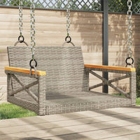 vidaXL Panchina a Dondolo Grigia 63x62x40 cm in Polyrattan