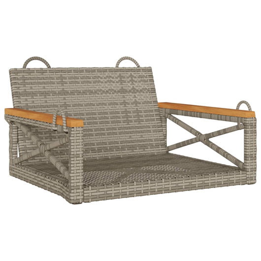 vidaXL Panchina a Dondolo Grigia 63x62x40 cm in Polyrattan